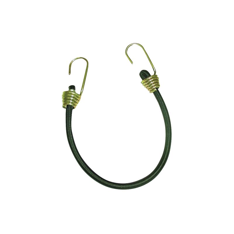 Keeper 06192 Bungee Cord, 13/32 in Dia, 18 in L, Rubber, Hook End