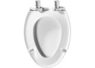 Mayfair Affinity Series 187SLOW-000 Closed-Front Toilet Seat, Elongated, Plastic, White, Easy Clean, Whisper Close Hinge White