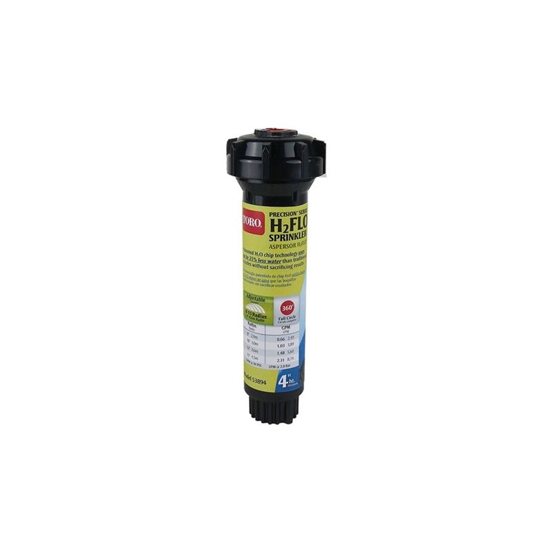Toro 53894 Spray Sprinkler with Nozzle, 1/2 in Connection, 8 to 15 ft, Spray Nozzle, Plastic Black