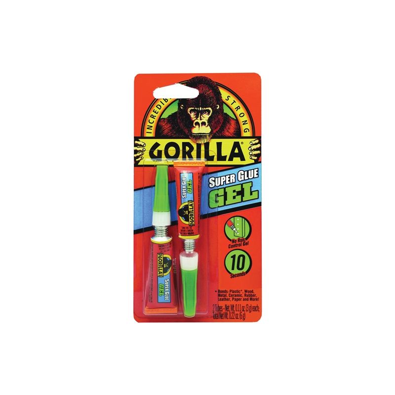 Gorilla 7820002 Super Glue, Liquid, Irritating, Straw/White Water, 3 g Tube Straw/White Water