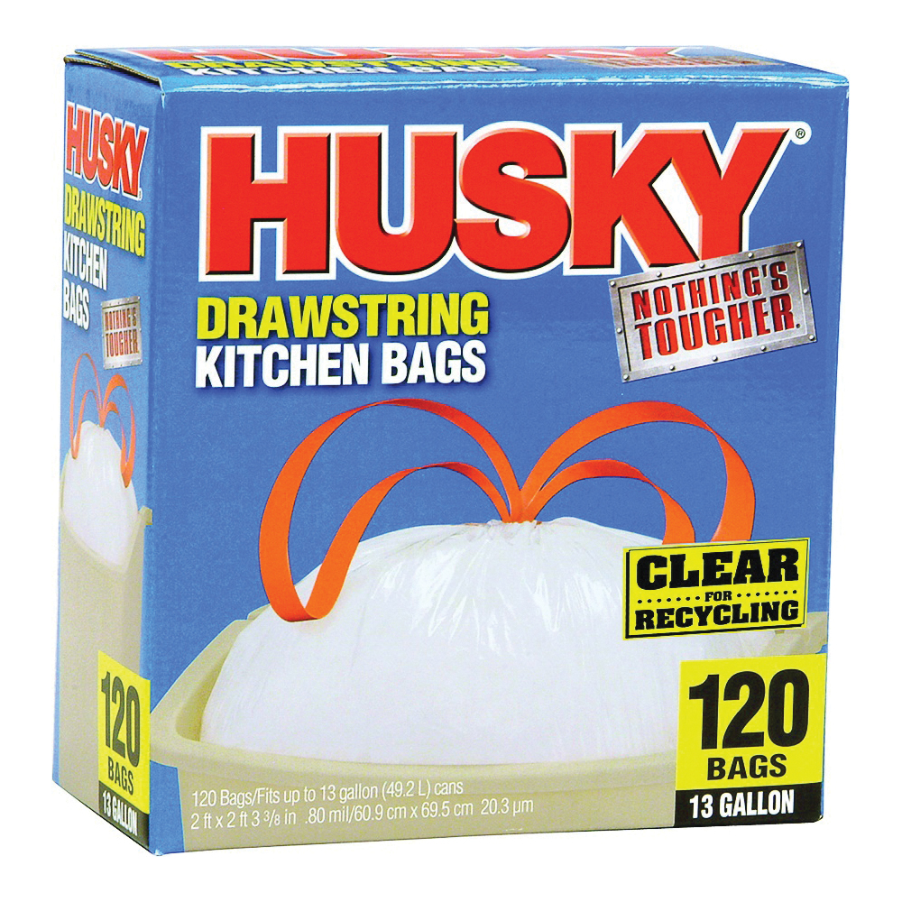 Husky HK13WC080W 13-Gallon Kitchen Trash Poly Bags