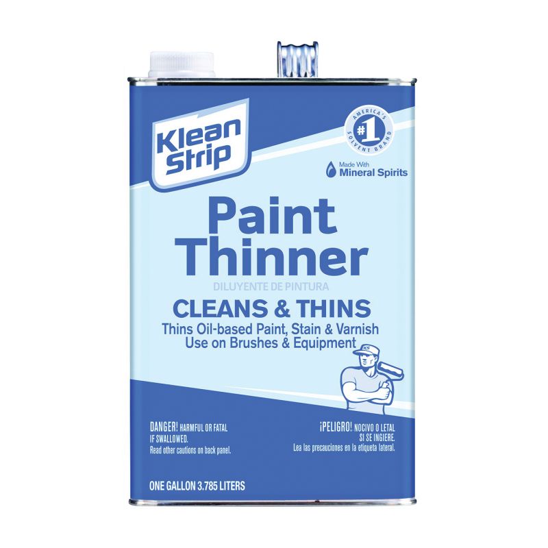 Klean Strip GKPT94002PCA Paint Thinner, Liquid, Aromatic Hydrocarbon, Water White, 1 gal, Can Water White