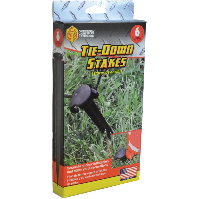 Commercial Christmas Hardware Tie-Down Stakes Black