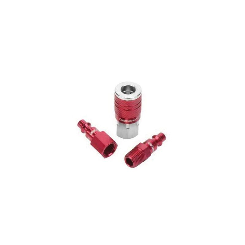 ColorConnex A73452D Coupler and Plug Kit, Industrial Interchange, Aluminum/Steel, Red Red