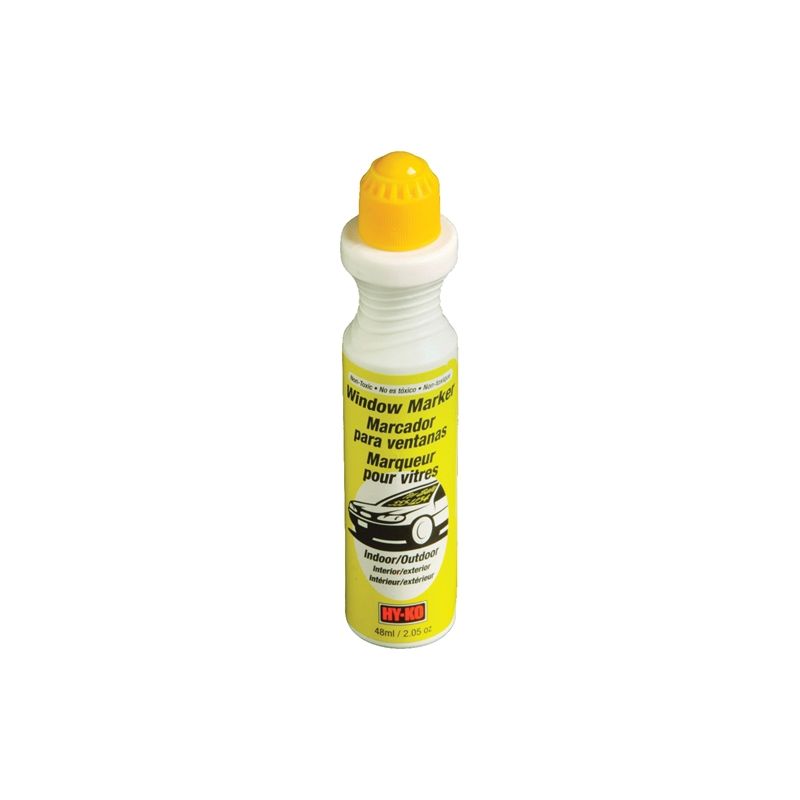 Hy-Ko 40611 Window Marker, Non-Toxic, Rain-Resistant, Yellow Yellow