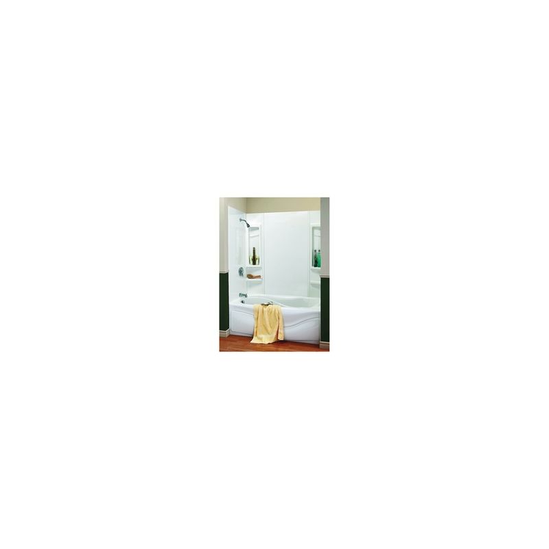 Maax Finesse Series 101594-000-129 Bathtub Wall Kit, 33-1/2 in L, 61 in W, 59 in H, Polystyrene, Smooth Wall White