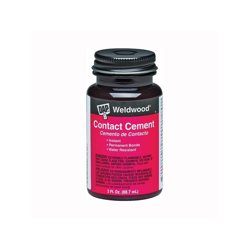 DAP 00107 Contact Cement, Liquid, Strong Solvent, Tan, 3 oz, Bottle Tan