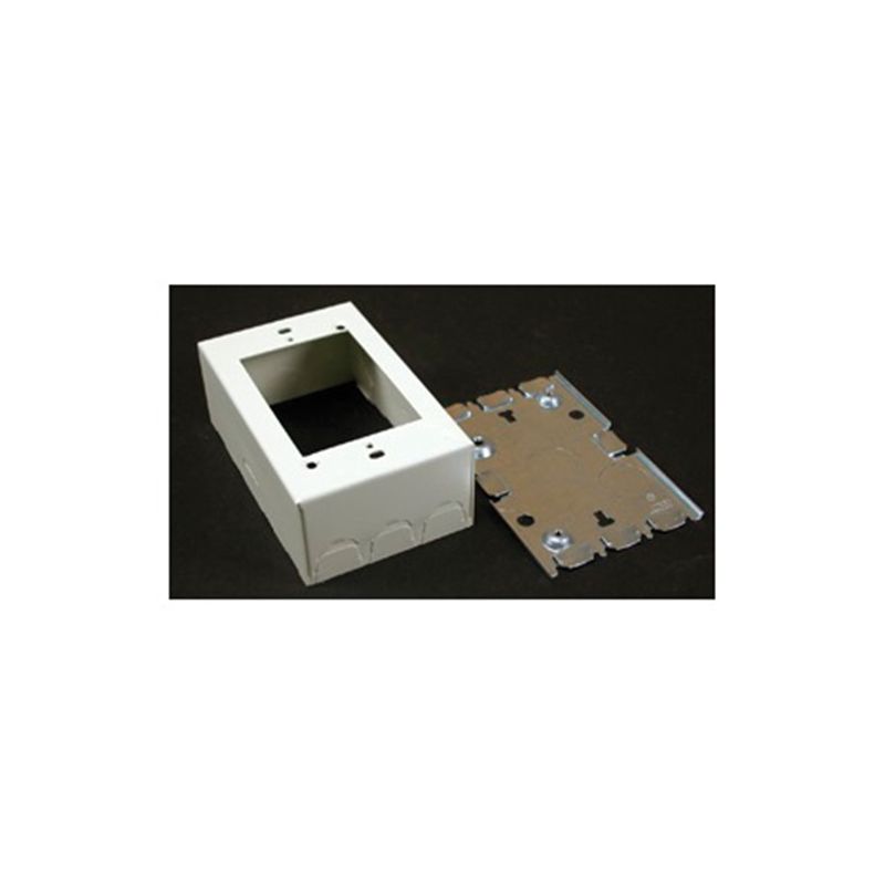 Wiremold 700 BW35 Outlet Box, Stamped Steel, White, Wall Mounting White
