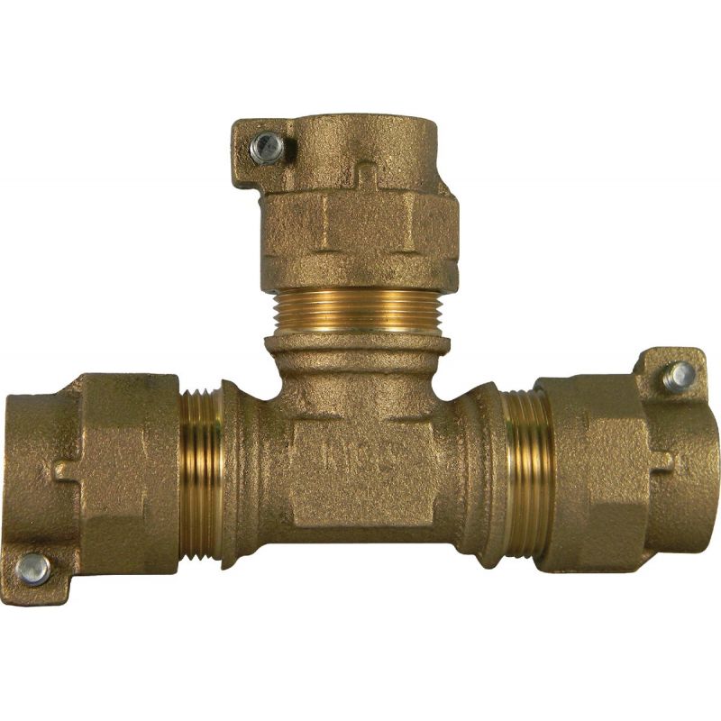 A Y McDonald CTS Polyethylene Pipe Brass Tee 1 In. CTS