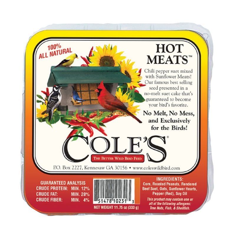 Cole&#039;s Hot Meats HMSU Suet Cake, 11.75 oz (Pack of 12)