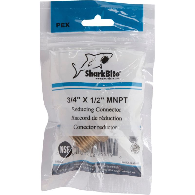 SharkBite Brass Male PEX Adapter 3/4 In. CF X 1/2 In. MPT