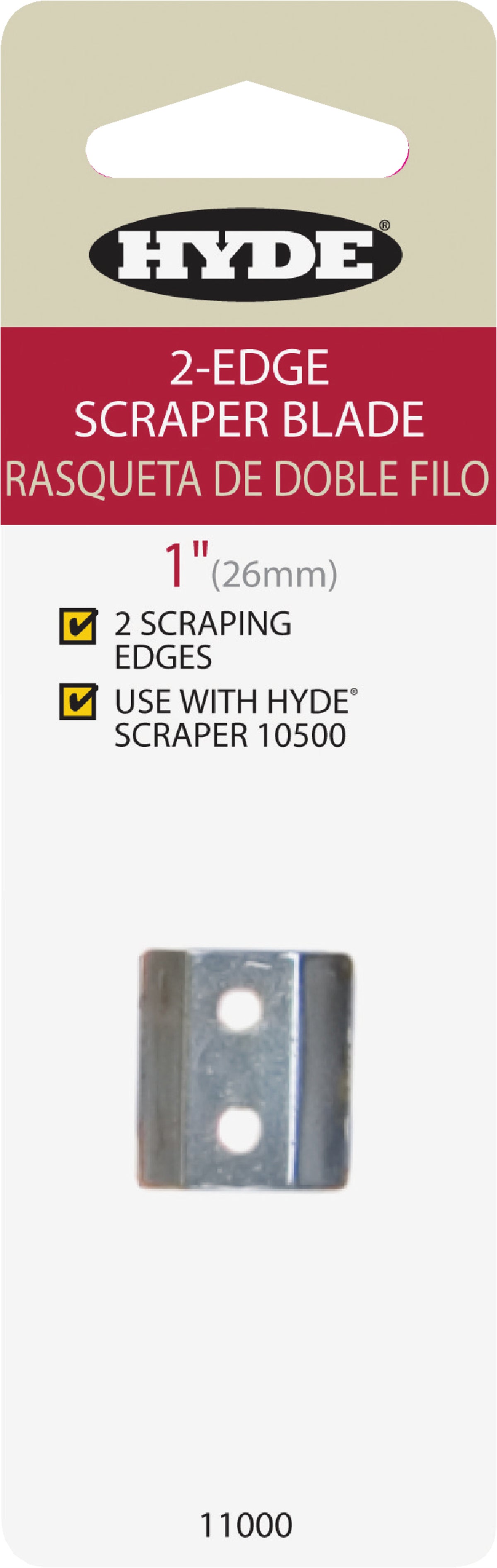 Carbon Steel Hyde Tools 11100 Paint Scraper Blades 2-1/2 in Wdth 2-Edge 