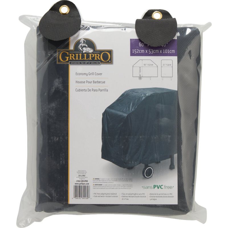 GrillPro Economy 60 In. Full Length Grill Cover Black