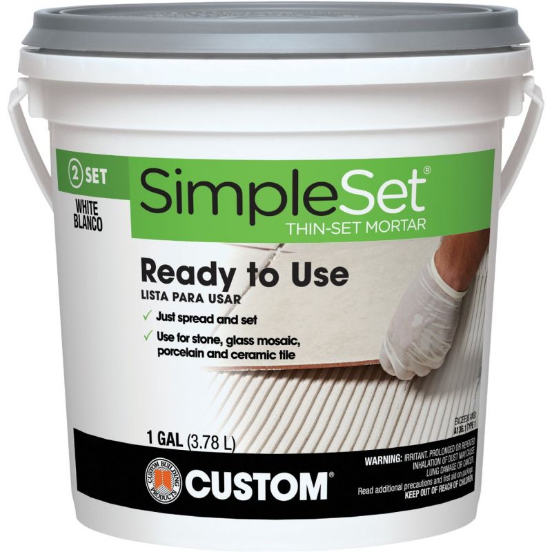 Custom Building Products SimpleSet Pre-Mixed Thin-Set Mortar Gallon, White