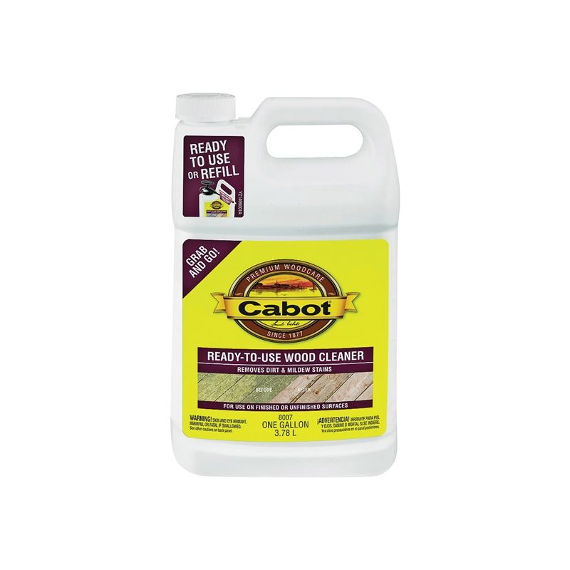 Cabot Problem-Solver 07 Wood Cleaner, 1.33 gal Can, Liquid, Brown Brown