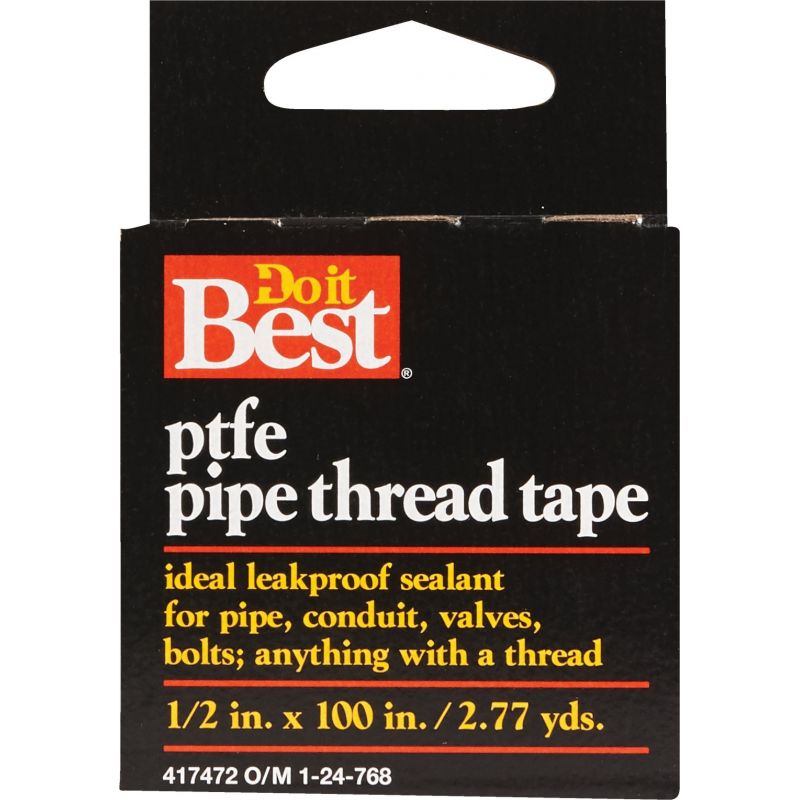 Do it Best Thread Seal Tape 1/2 In. X 100 In., White (Pack of 24)
