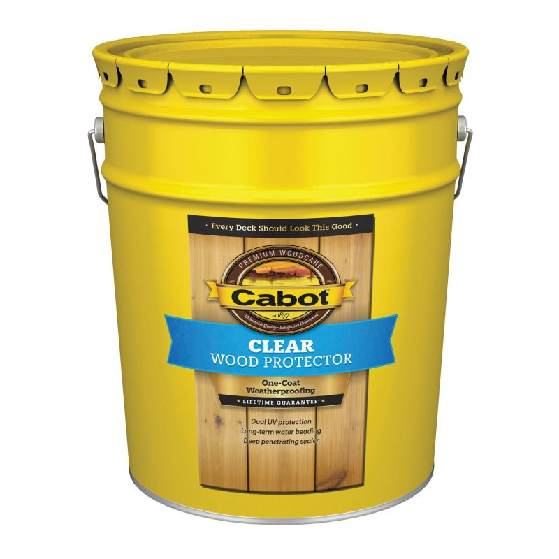Cabot 140.0002101.008 Wood Protector, Clear, Liquid, 5 gal Clear