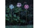 Alpine Hydrangea Ball Solar Stake Light Blue, Purple, Pink (Pack of 9)