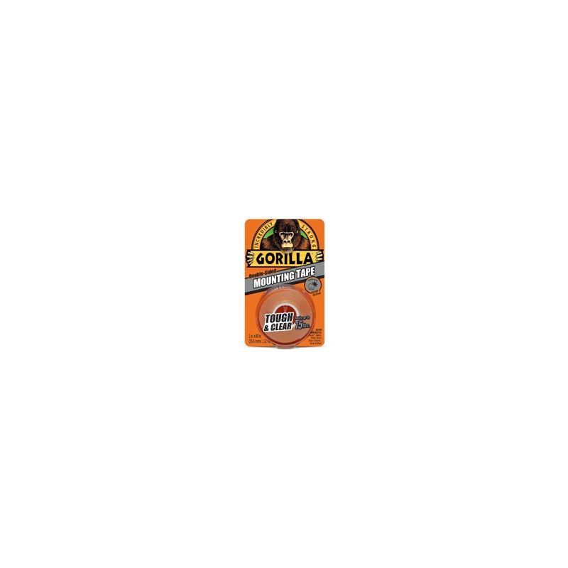 Gorilla Tough &amp; Clear 6065101 Mounting Tape, 60 in L, 1 in W, Clear Clear
