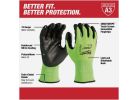Milwaukee High Vis Polyurethane Coated Cut Level 3 Work Glove M, Hi Vis Yellow &amp; Black