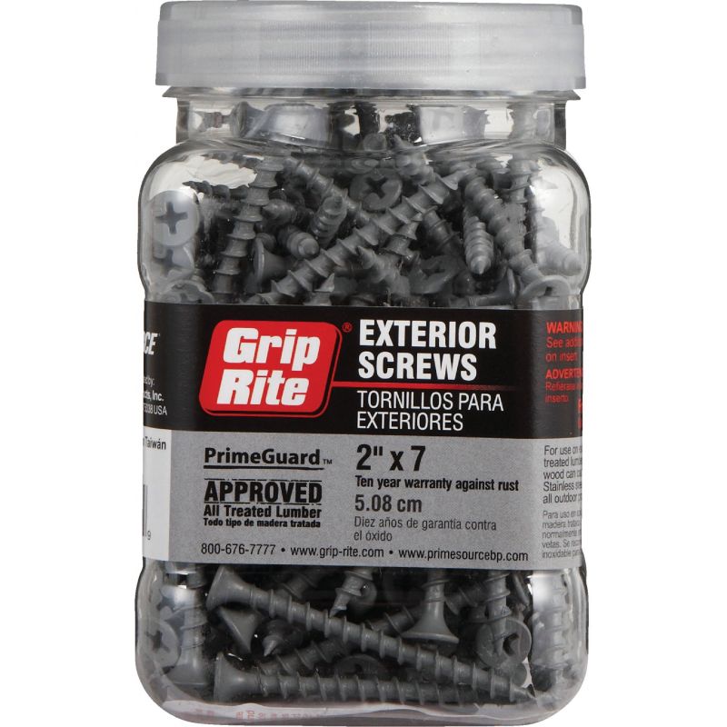 Grip-Rite PrimeGuard Standard Gray Deck Screw #7 X 2 In., Gray, #2