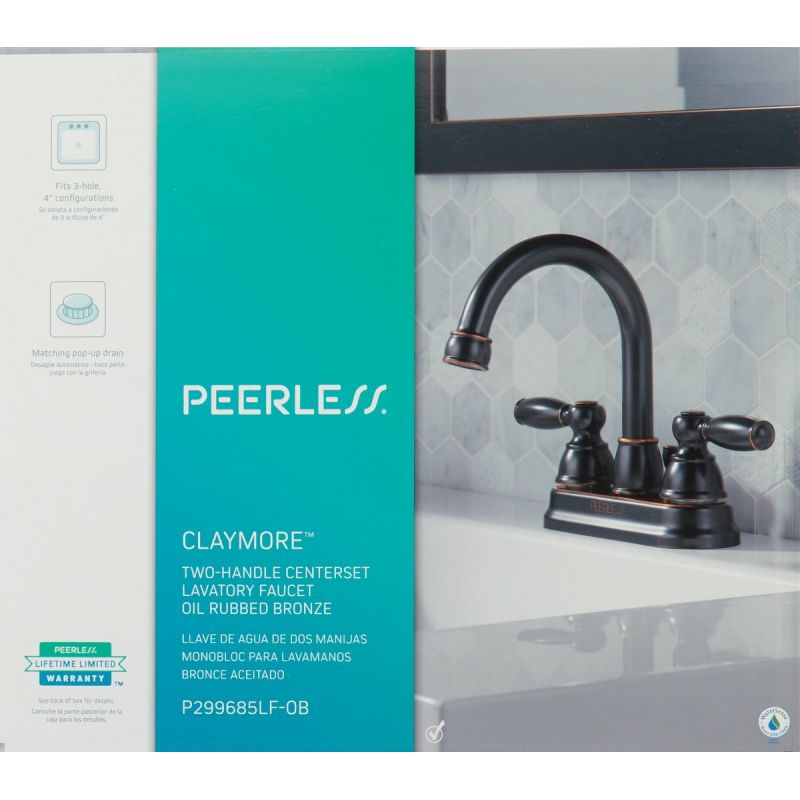 Peerless Claymore 2-Handle 4 In. Centerset Bathroom Faucet w/Pop-Up
