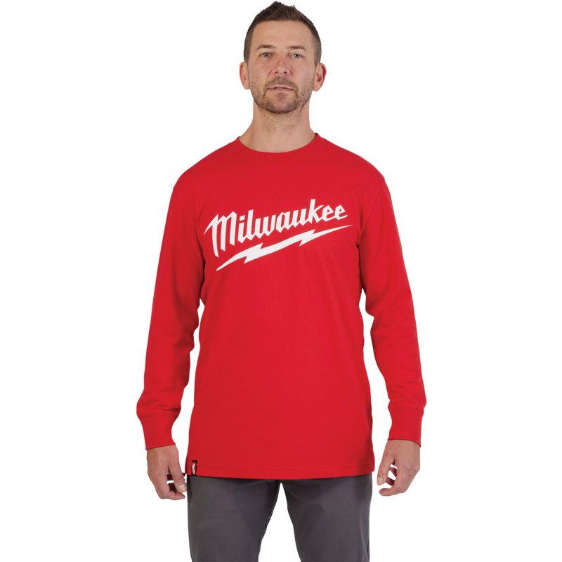 Milwaukee Heavy-Duty Long Sleeve Shirt 2XL, Red