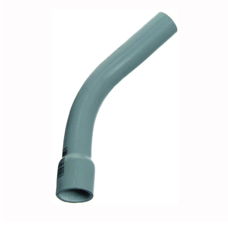 Carlon UA7AJB-CAR Elbow, 2 in Trade Size, 45 deg Angle, SCH 80 Schedule Rating, PVC, Bell End, Gray Gray