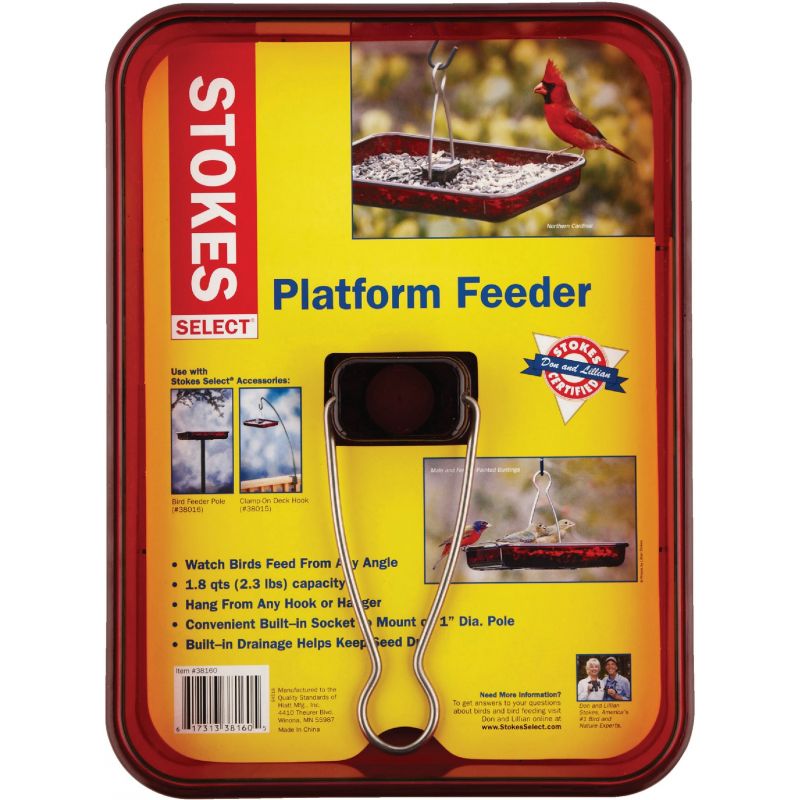 Stokes Select Platform Bird Feeder 2.5 Lb., Red