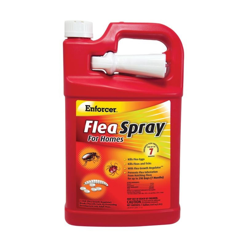 Enforcer EFSH128 Tick and Flea Killer, Liquid, Spray Application, 128 oz Bottle Clear/White
