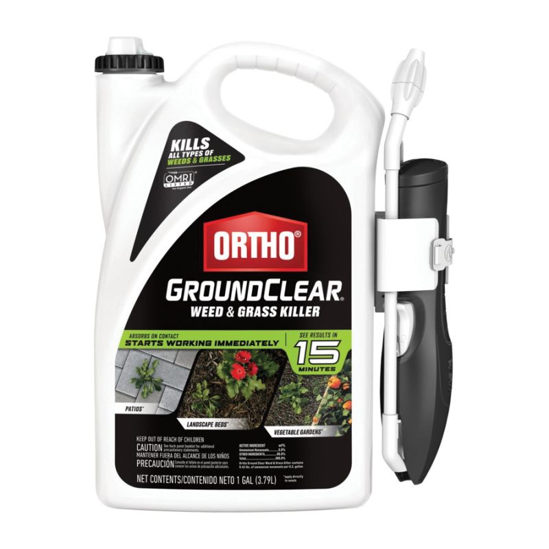 Ortho GroundClear 4613264 Weed and Grass Killer, Liquid, Spray Application, 1 gal Bottle Clear
