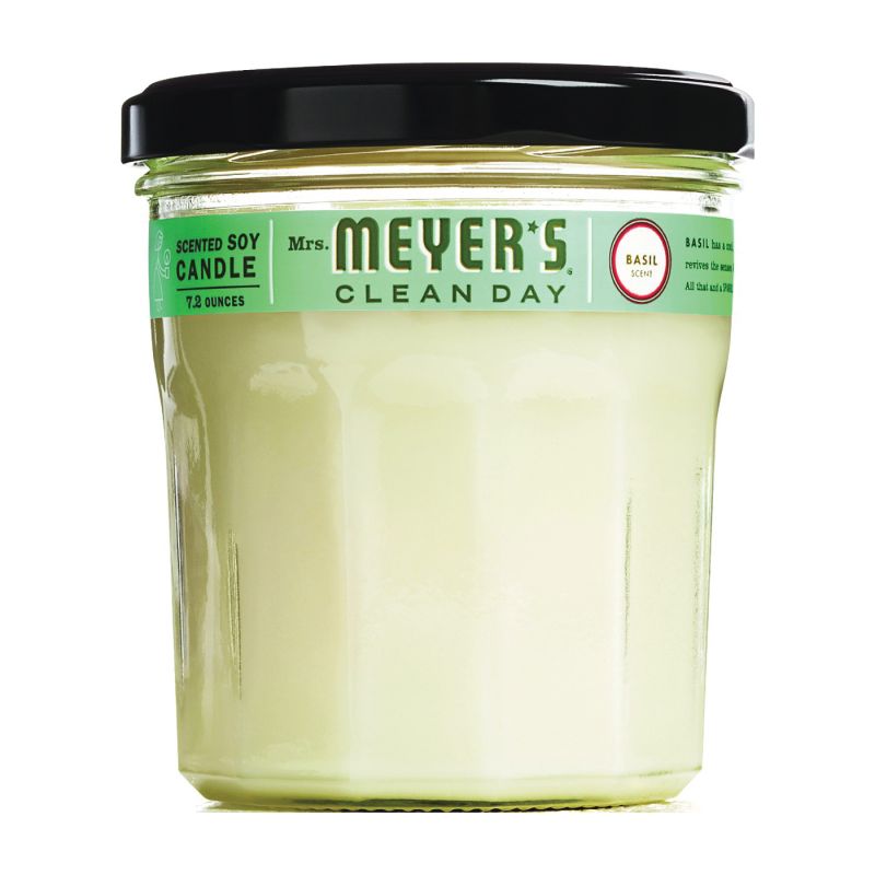 Mrs. Meyer&#039;s 44116 Soy Candle, Basil Scent Fragrance, 35 hr Burning, Creamy Candle