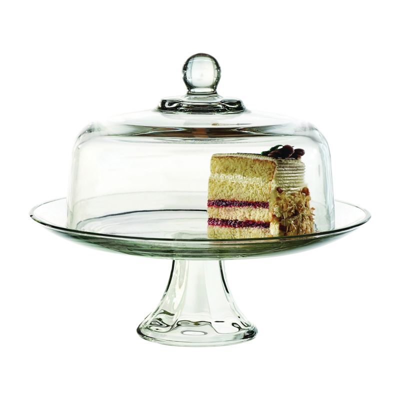 Oneida Presence Series 87892L13 Elegance Cake Set, Glass, Clear Clear
