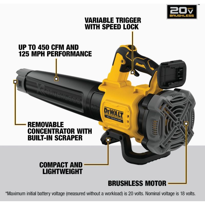 DeWalt 20V MAX XR Lithium-Ion Brushless Cordless Blower - Tool Only