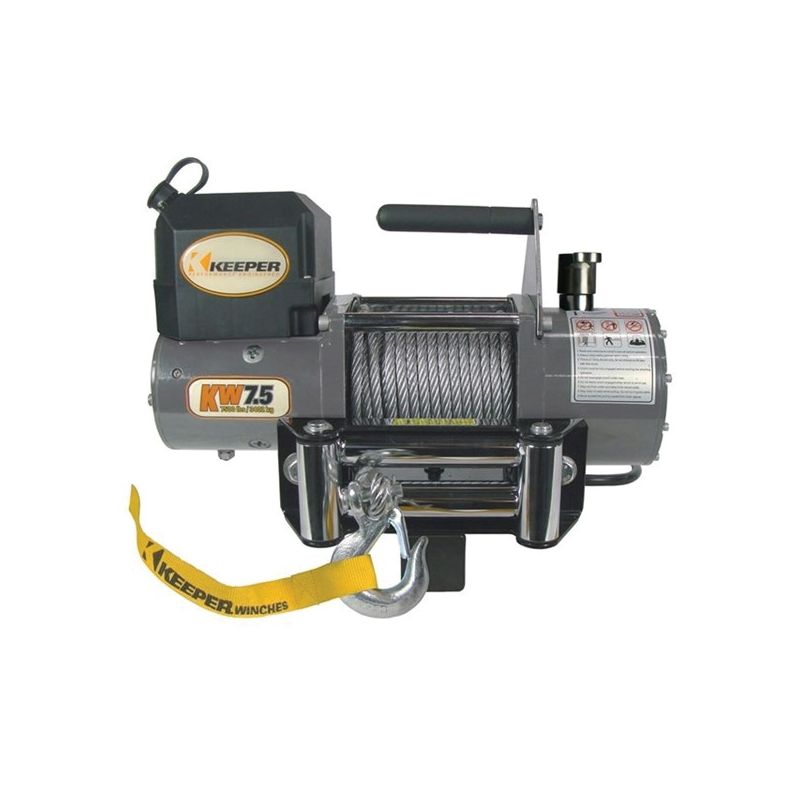 Keeper KW75122RM Winch, Electric, 12 VDC, 7500 lb