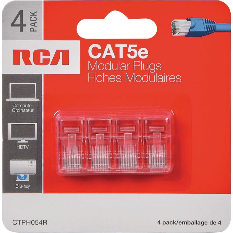 RCA CAT-5E Modular Plug Connector Clear
