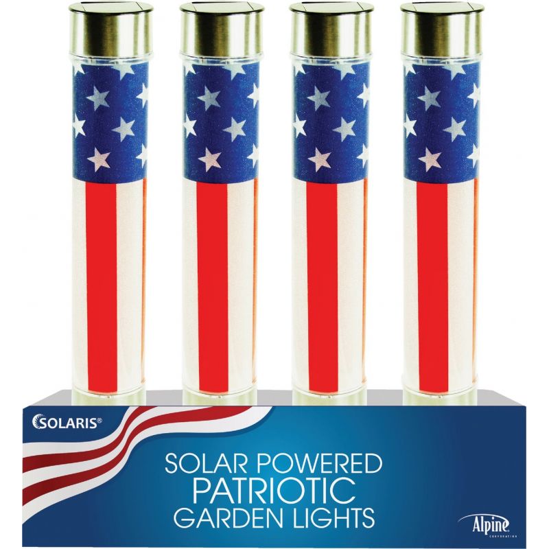Solaris Patriotic Solar Path Light, Solar Powered Mosaic American Flag Garden Lights