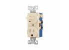 Eaton TR274V Combination Switch, 1-Pole, 15 A, 120/125 V, NEMA: NEMA 5-15R, Ivory Ivory