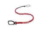 Milwaukee 48-22-8810 Locking Tool Lanyard, 36.3 in L, 10 lb Working Load, Rubber/Nylon Line, Red, Carabiner End Fitting Red