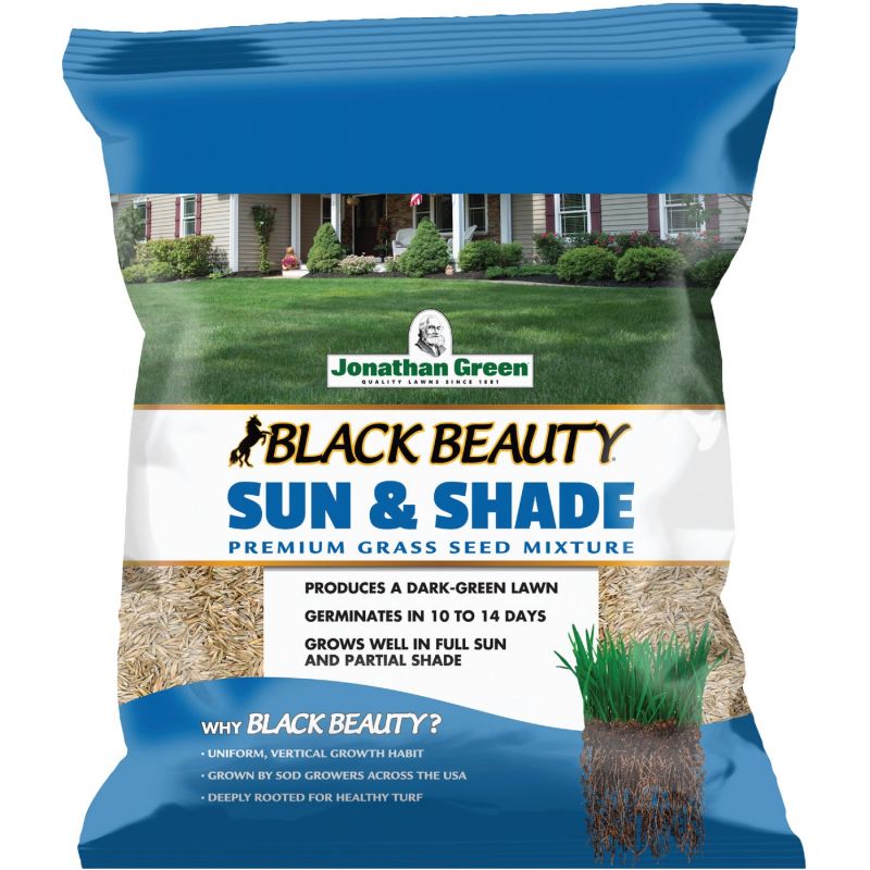 Jonathan Green Black Beauty Sun &amp; Shade Grass Seed Mixture Medium Texture, Dark Green Color