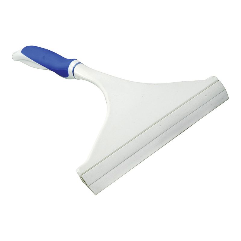 Simple Spaces YB88143L Window Squeegee, 9-3/8 in Blade, Plastic Blade, Wide Blade, 10-1/4 in OAL, Blue/White Blue/White