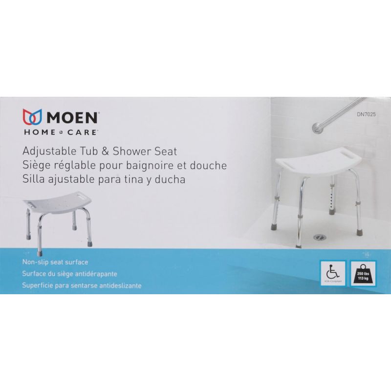 Moen Home Care Glacier Shower &amp; Tub Seat White/Chrome