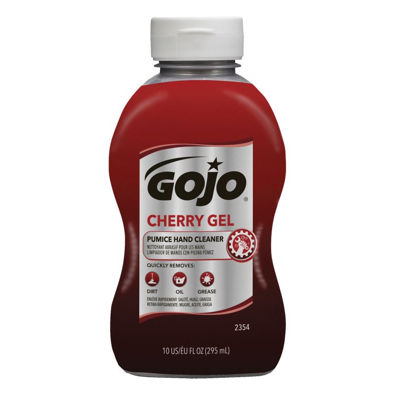 Gojo 2354-08 Hand Cleaner, Gel, Red, Cherry, 10 oz, Squeeze Bottle Red (Pack of 8)