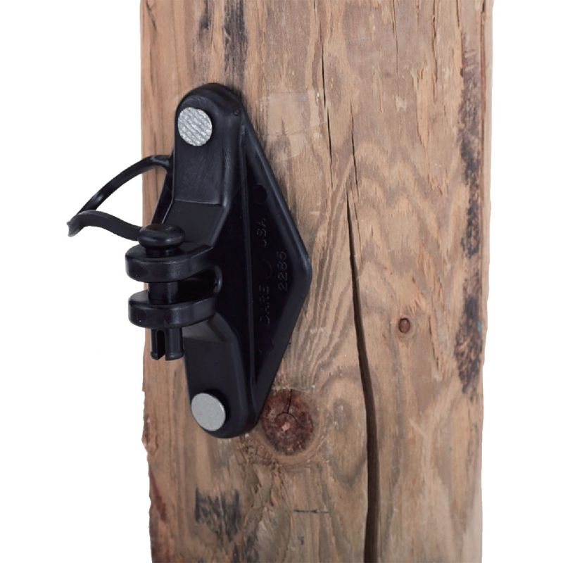 Dare Pin Lock Electric Fence Insulator Black, Nail-On Pin Lock