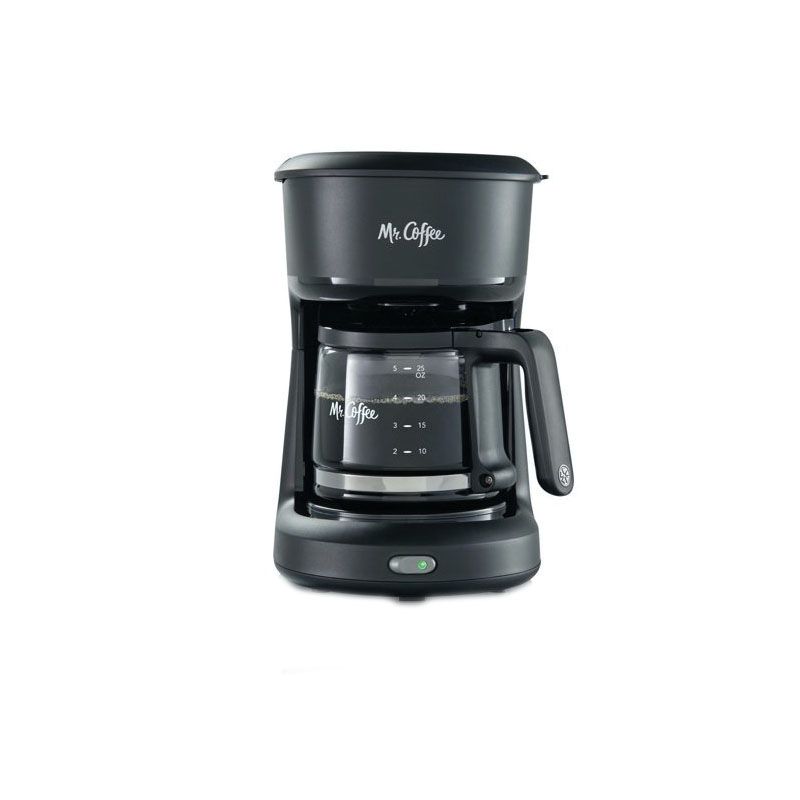 Mr. Coffee Coffee Maker with Auto Pause and Glass Carafe, 12 Cups, Black &  2129512, 5-Cup Mini Brew Switch Coffee Maker, Black