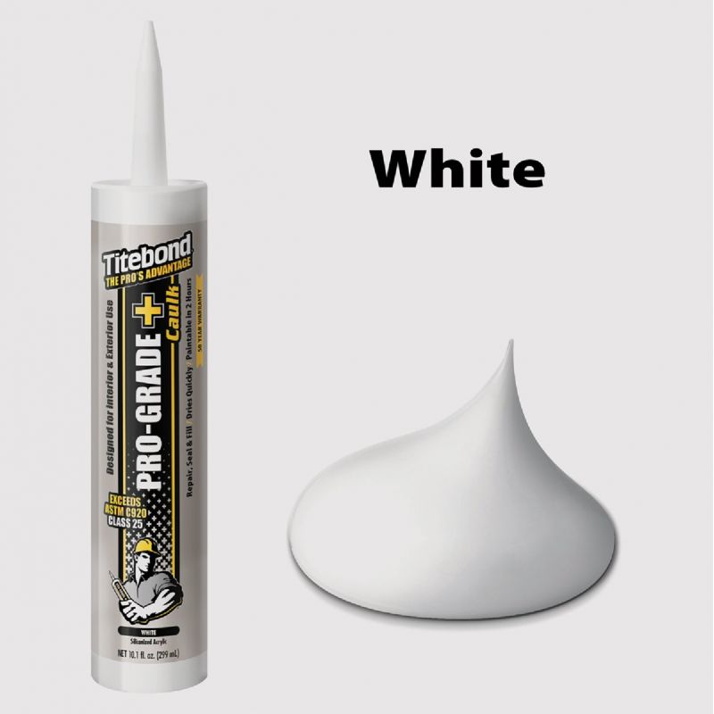 Titebond Pro-Grade Plus Siliconized Acrylic Latex Caulk White, 10.1 Oz.