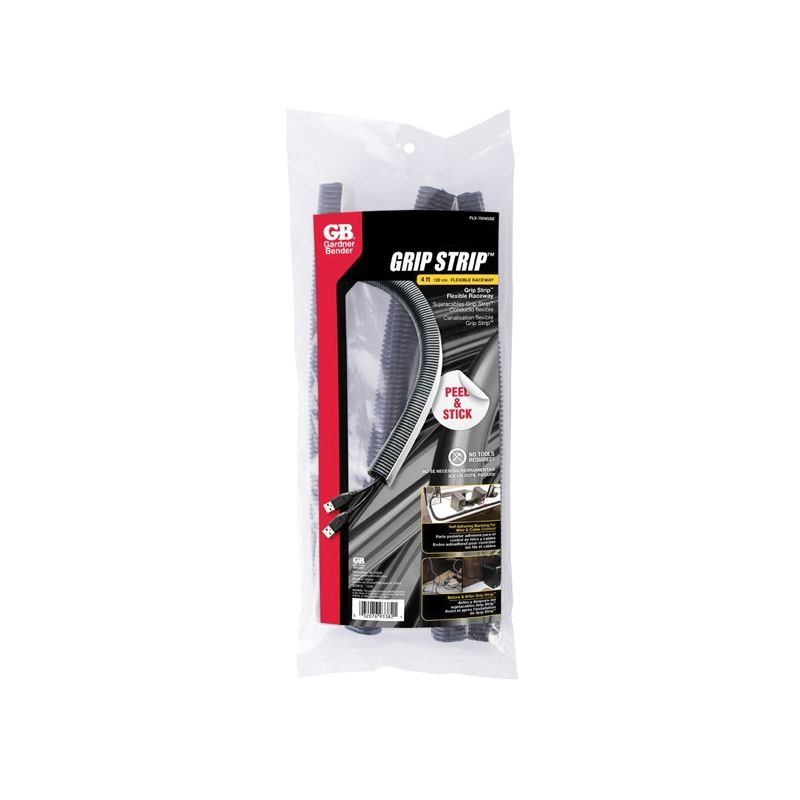 GB Grip Strip FLX7504GSB Split Tubing, Flexible, Plastic, Black Black