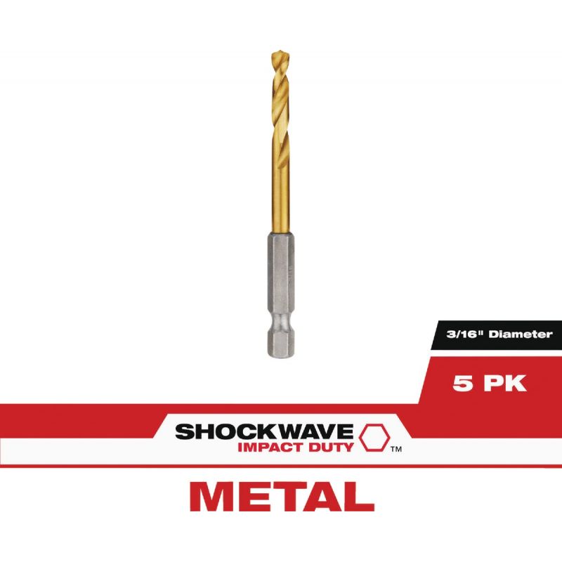 Milwaukee Shockwave Red Helix Impact Duty Titanium Hex Shank Drill Bit