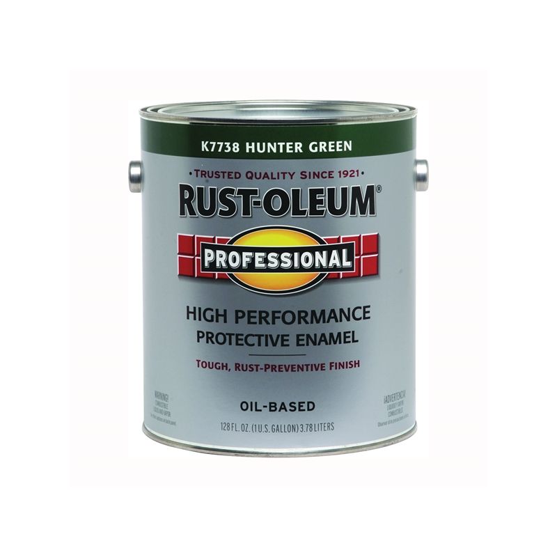 RUST-OLEUM PROFESSIONAL K7738402 Protective Enamel, Gloss, Hunter Green, 1 gal Can Hunter Green