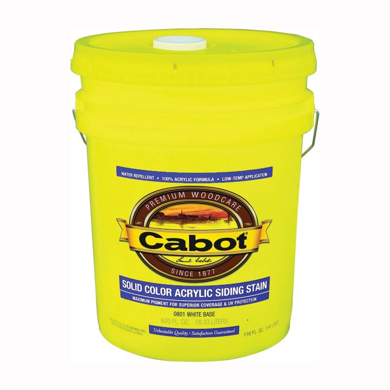 Cabot 800 Series 140.0000801.008 Solid Color Siding Stain, Natural Flat, Liquid, 5 gal, Can
